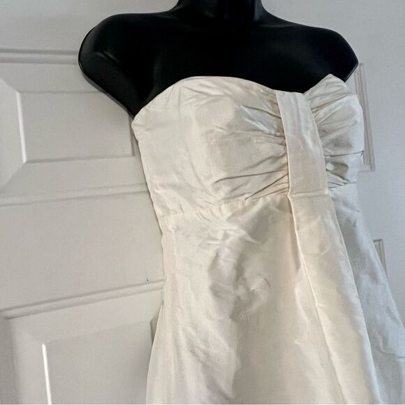 COREN MOORE NEW YORK Strapless Ivory  Silk Shantung Strapless DRESS Cocktail 6 S - Picture 2 of 7